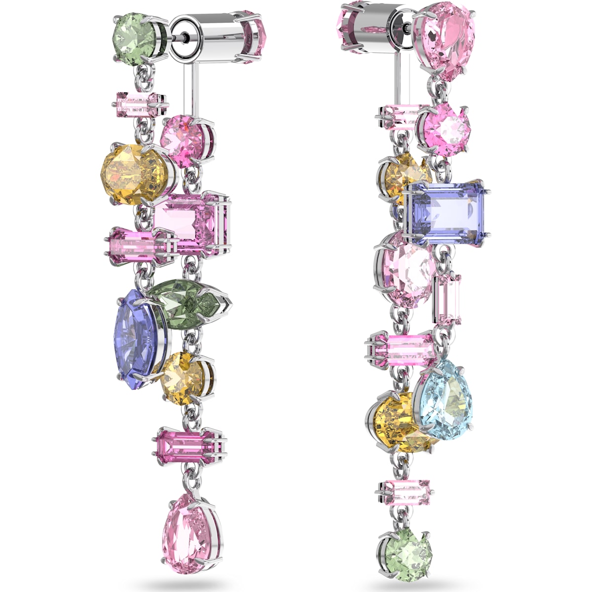 Swarovski - Gema Drop-Ohrhänger, Lang, Mehrfarbig, Rhodiniert - CRYSTAL UNTERBERGER