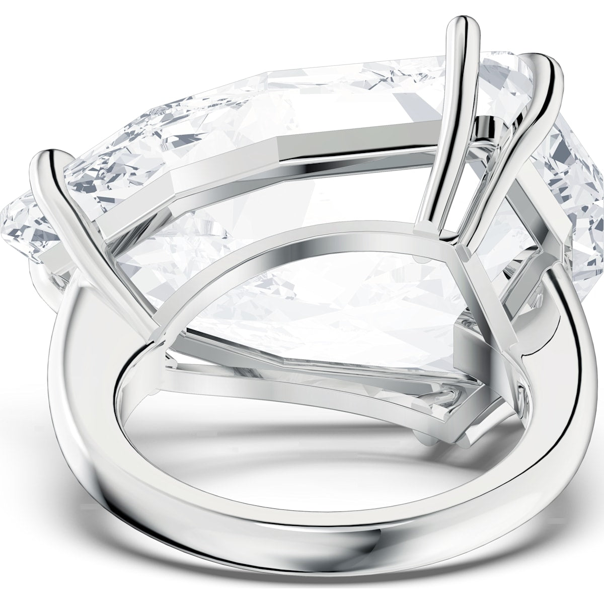 Swarovski - Mesmera Cocktail Ring, Kristall im Trilliant-Schliff, Weiss, Rhodiniert - CRYSTAL UNTERBERGER