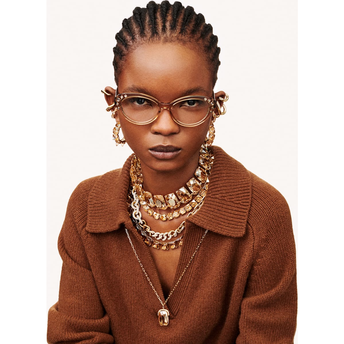 Swarovski - Harmonia Anhänger, Übergroße Kristalle, Gelb, Goldlegierungsschicht - CRYSTAL UNTERBERGER