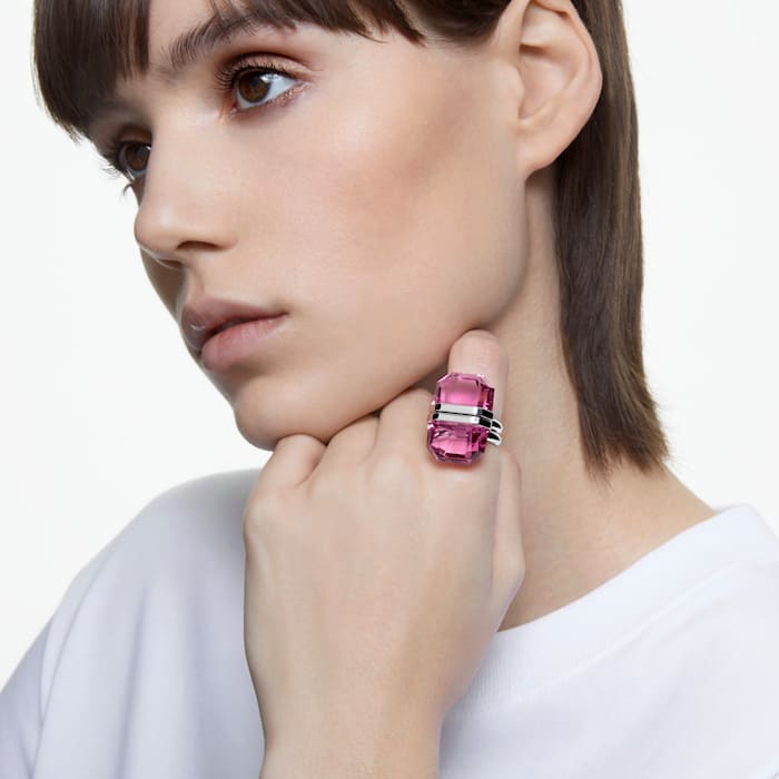 Swarovski - Lucent Ring, Magnetisch, Rosa, Rhodiniert - CRYSTAL UNTERBERGER