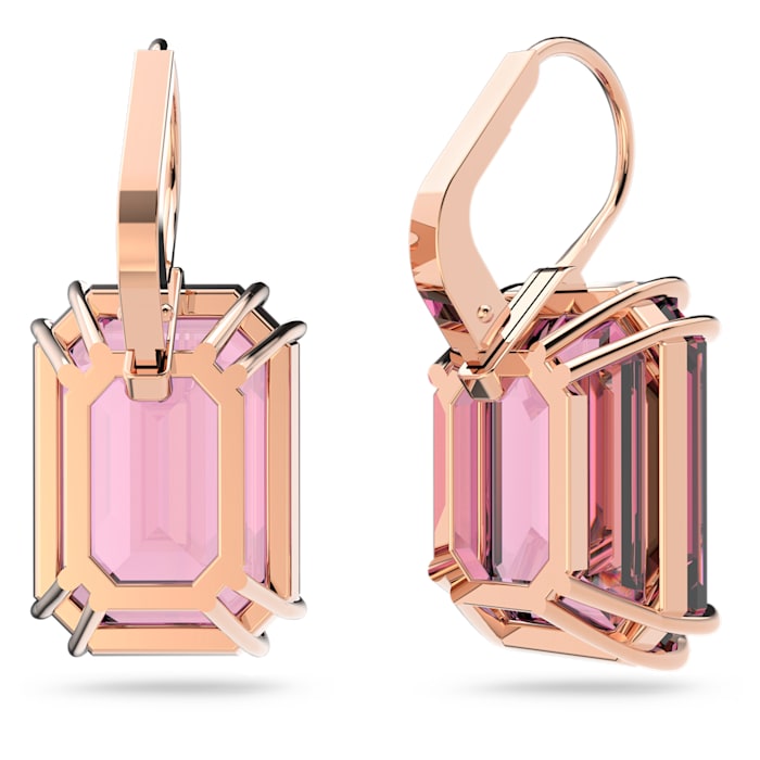 Swarovski - Millenia Drop-Ohrhänger Oktagon-Schliff, Rosa, Roségold-Legierungsschicht - CRYSTAL UNTERBERGER