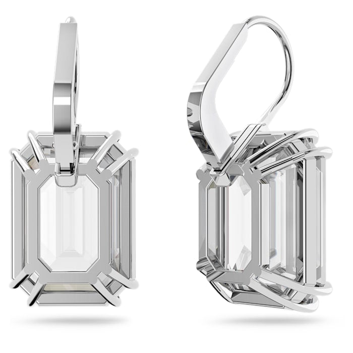 Millenia Drop-Ohrhänger Oktagon-Schliff, Graue, Rhodiniert - CRYSTAL UNTERBERGER