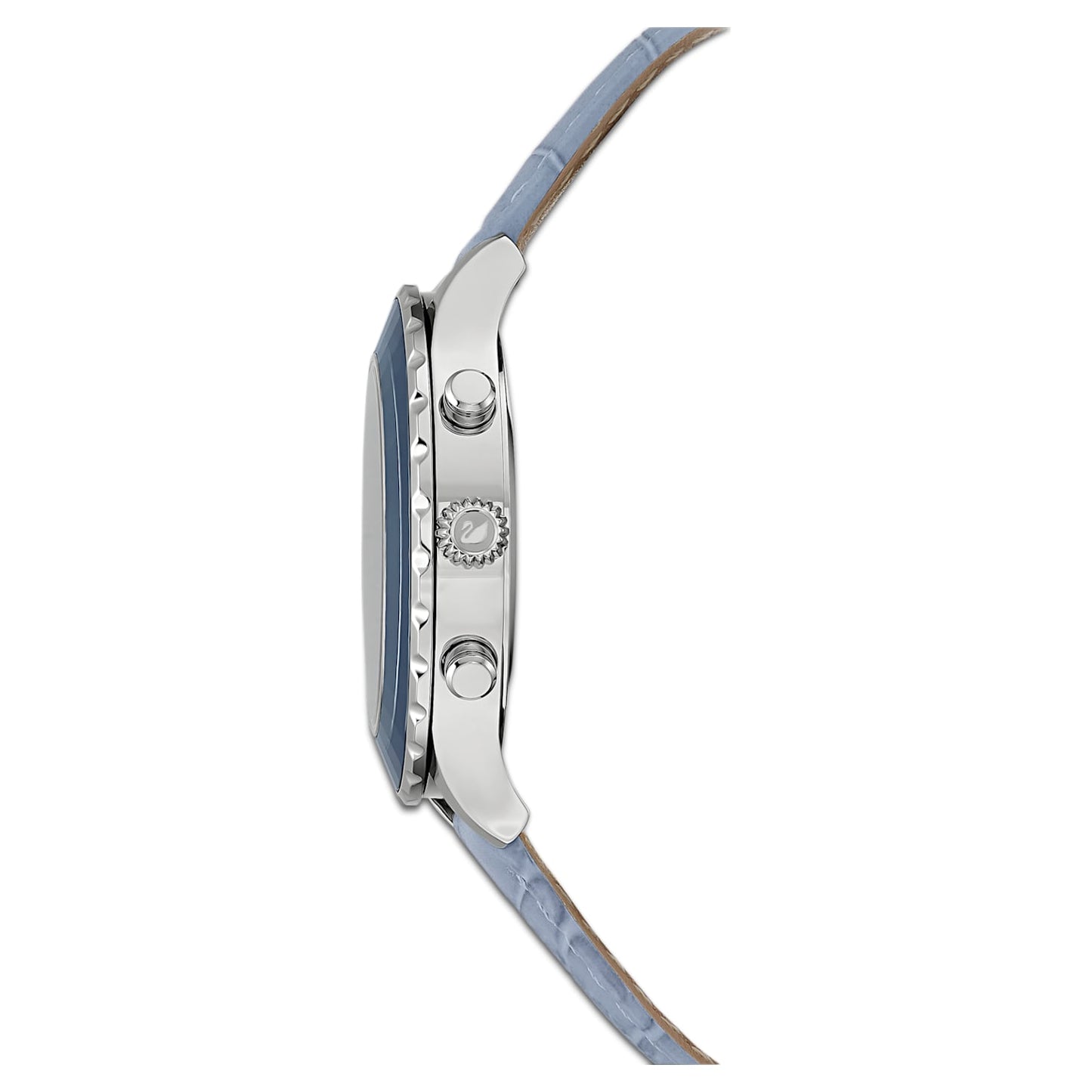 Octea Lux Chrono Uhr Schweizer Produktion, Lederarmband, Blau, Edelstahl - CRYSTAL UNTERBERGER