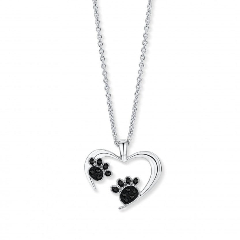 CRYSTALP - Open Heart With Paws Anhänger mit Kette - CRYSTAL UNTERBERGER