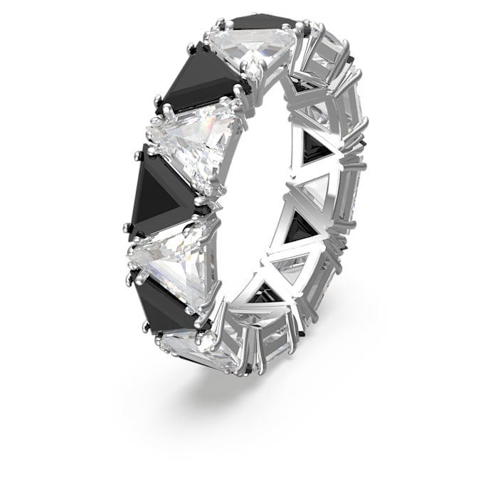 Swarovski - Ortyx Cocktailring Trilliant-Schliff, Schwarz, Rhodiniert - CRYSTAL UNTERBERGER