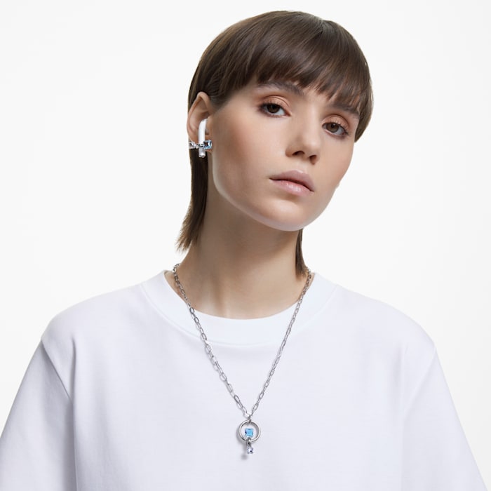 Swarovski - Schmuck für Ohrhörer Blau, Silberfarben - CRYSTAL UNTERBERGER