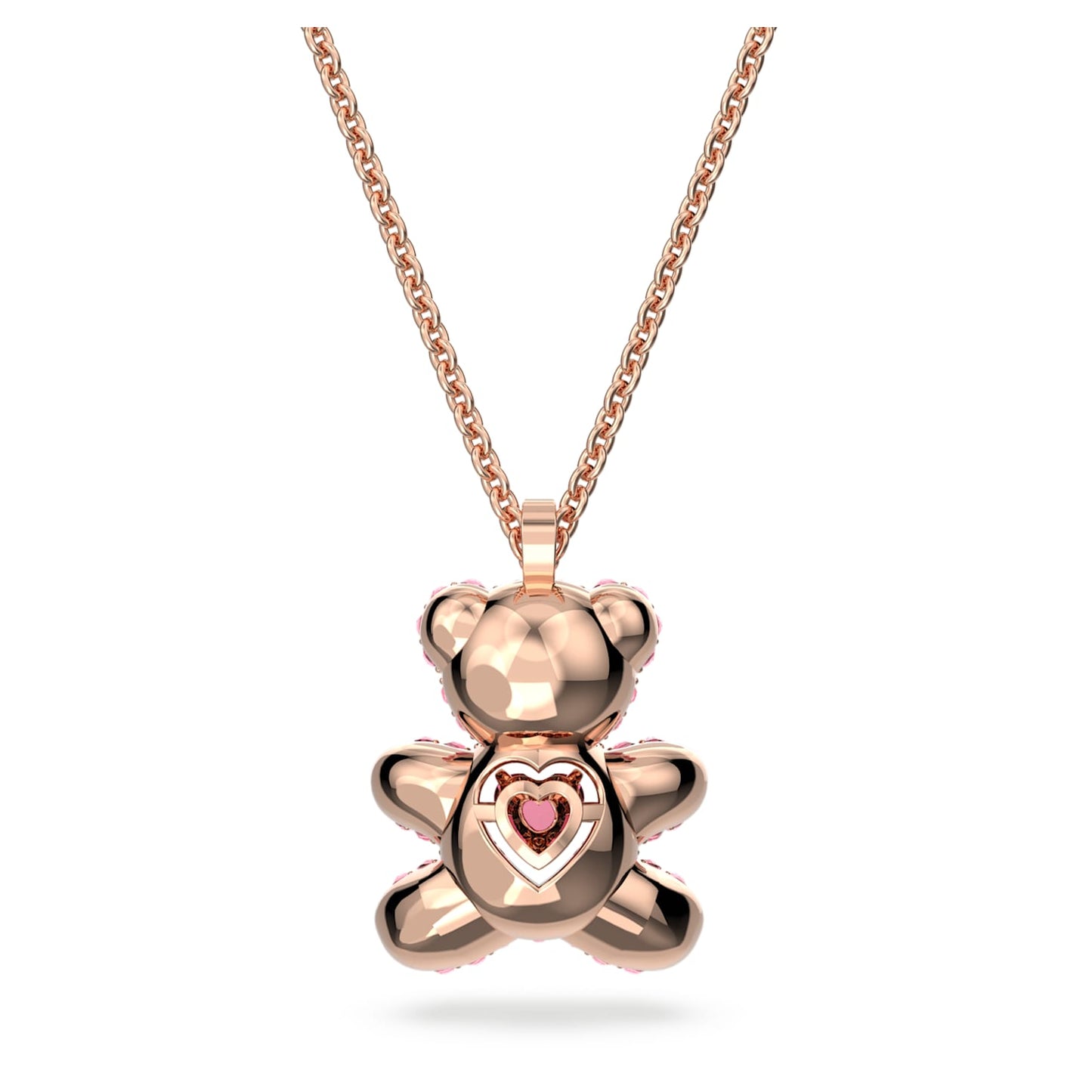Swarovski - Teddy Anhänger Rosa, Roségold-Legierungsschicht - CRYSTAL UNTERBERGER