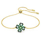 Idyllia Armband Verschiedene Schliffe, Glücksklee, Grün, Goldlegierungsschicht