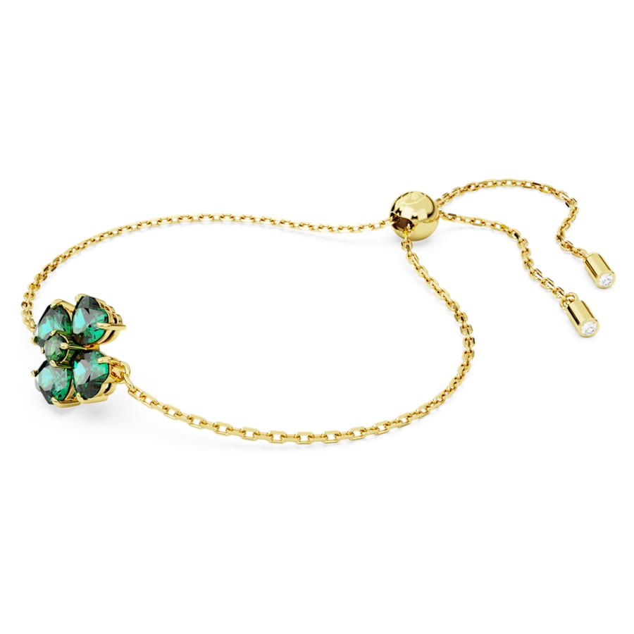 Idyllia Armband Verschiedene Schliffe, Glücksklee, Grün, Goldlegierungsschicht