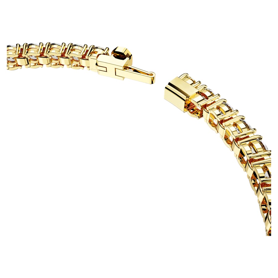 Matrix Tennis Armband Rundschliff, Weiß, Goldlegierungsschicht