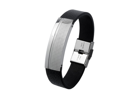 Lederarmband stahl - CRYSTAL UNTERBERGER
