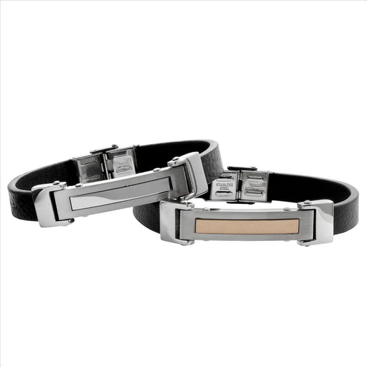 Lederarmband stahl - CRYSTAL UNTERBERGER