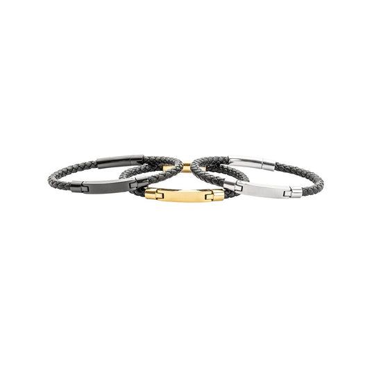 Lederarmband stahl - CRYSTAL UNTERBERGER