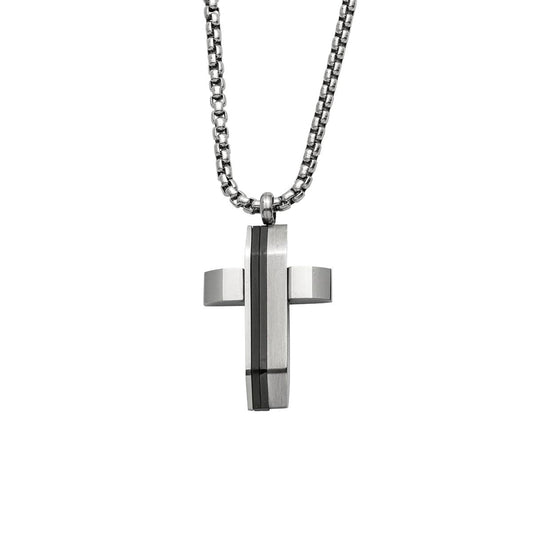 Stahlcollier Kreuz - CRYSTAL UNTERBERGER