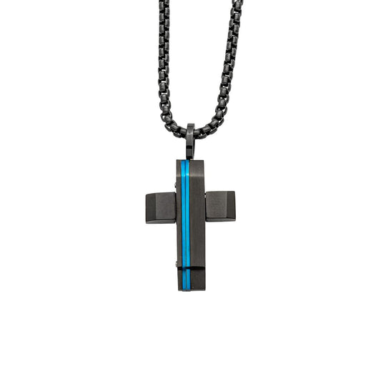 Stahlcollier Kreuz - CRYSTAL UNTERBERGER