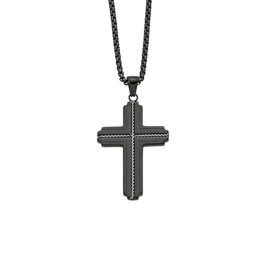 Stahlcollier Kreuz - CRYSTAL UNTERBERGER