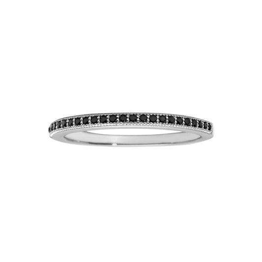 Silberring schwarz Größe 48