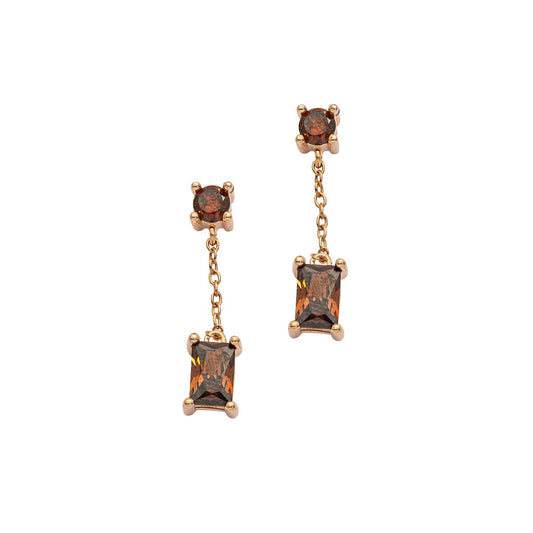 Silberohrschmuck rosé-braun - CRYSTAL UNTERBERGER