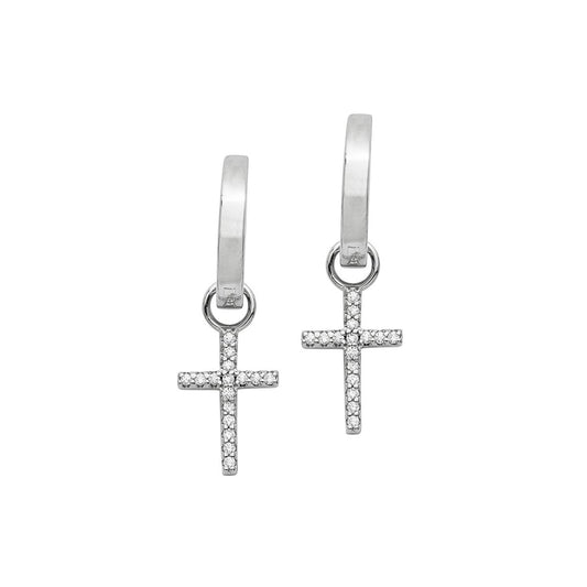 Silbercreole Kreuz - CRYSTAL UNTERBERGER