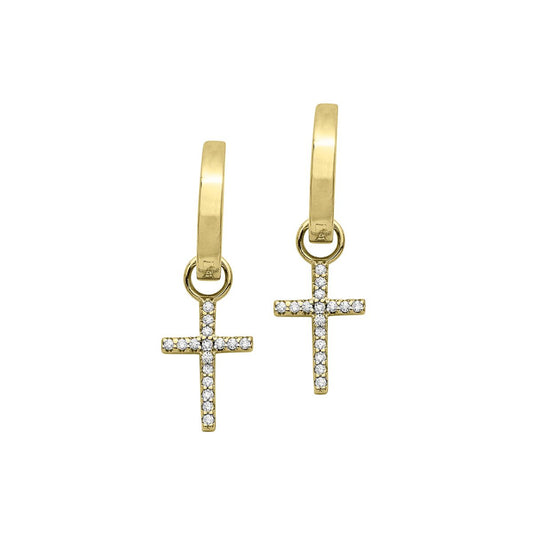 Silbercreole Kreuz gold - CRYSTAL UNTERBERGER