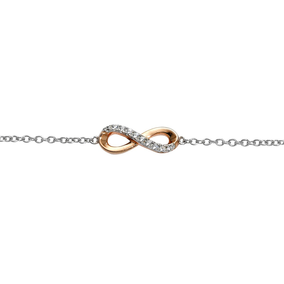 Silberarmband Infinity rose