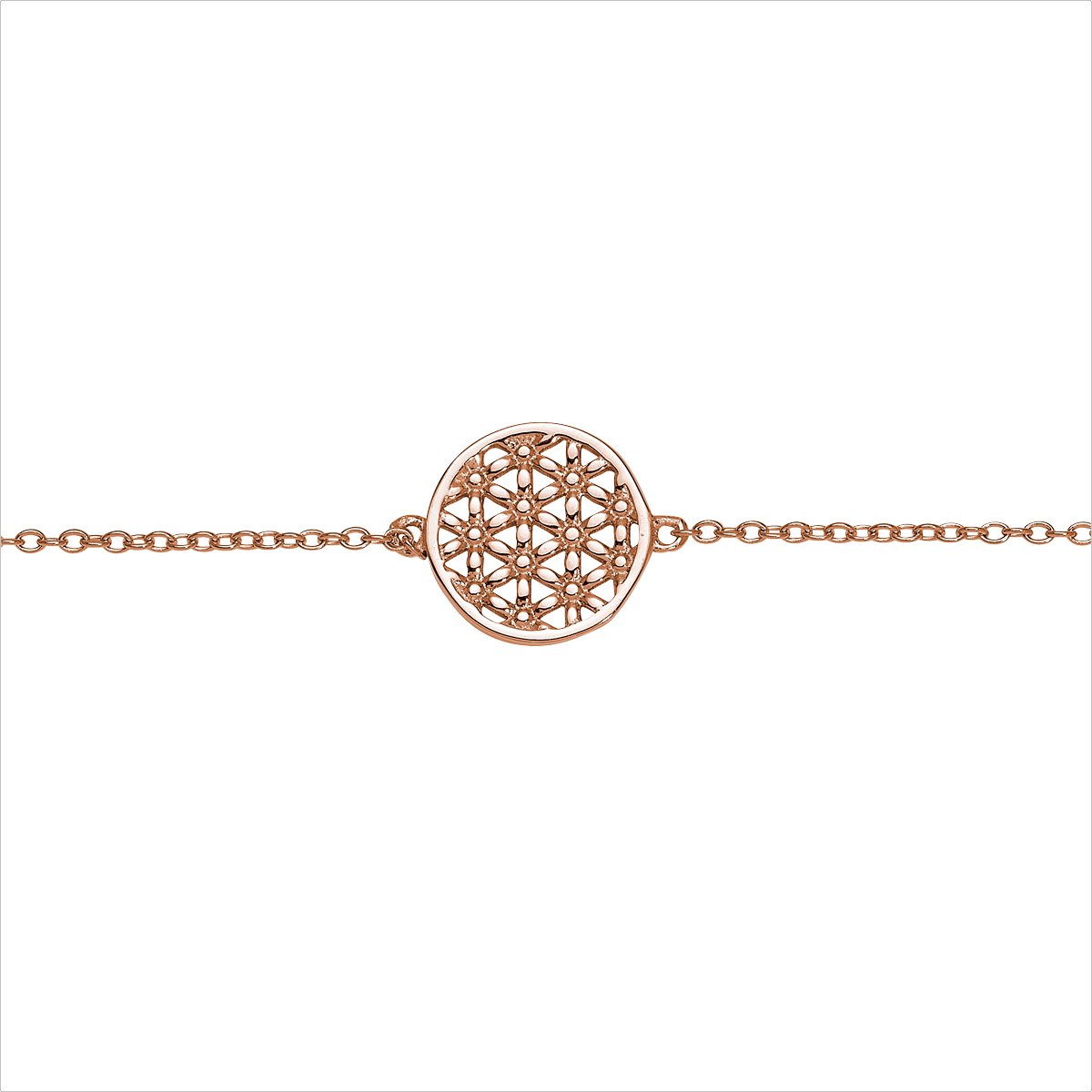 Silberarmband Blume des Lebens rose