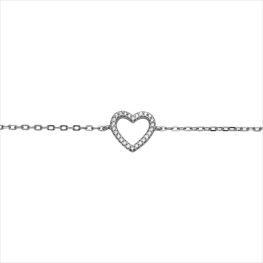 Silberarmband Herz rose