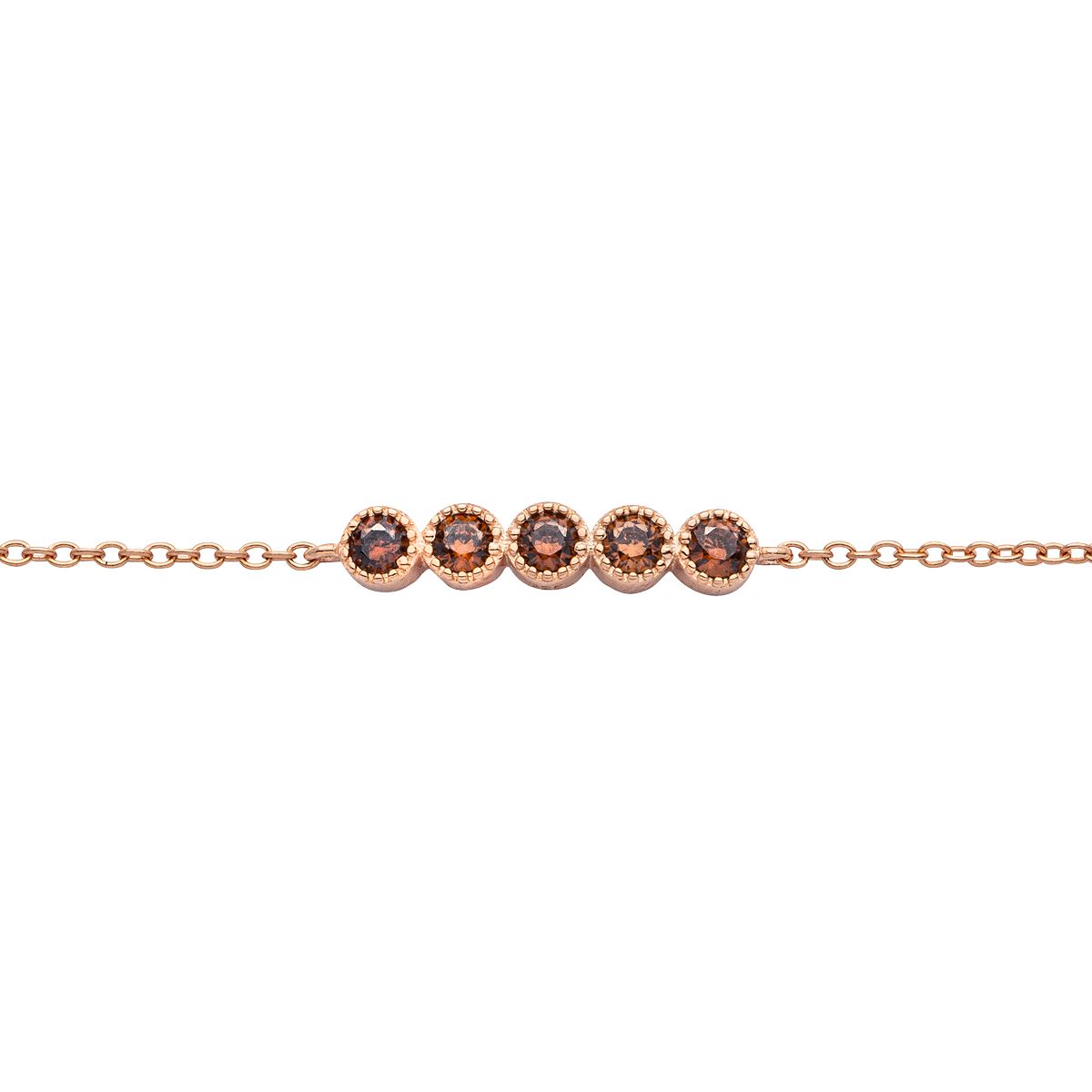 Silberarmband rosé-braun - CRYSTAL UNTERBERGER