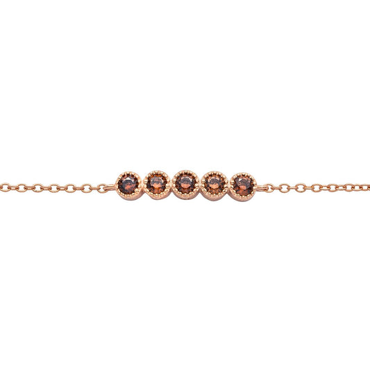 Silberarmband rosé-braun - CRYSTAL UNTERBERGER