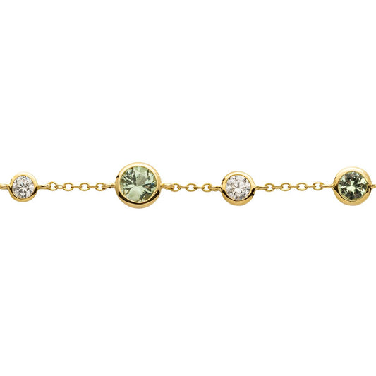 Silberarmband gold-grün - CRYSTAL UNTERBERGER