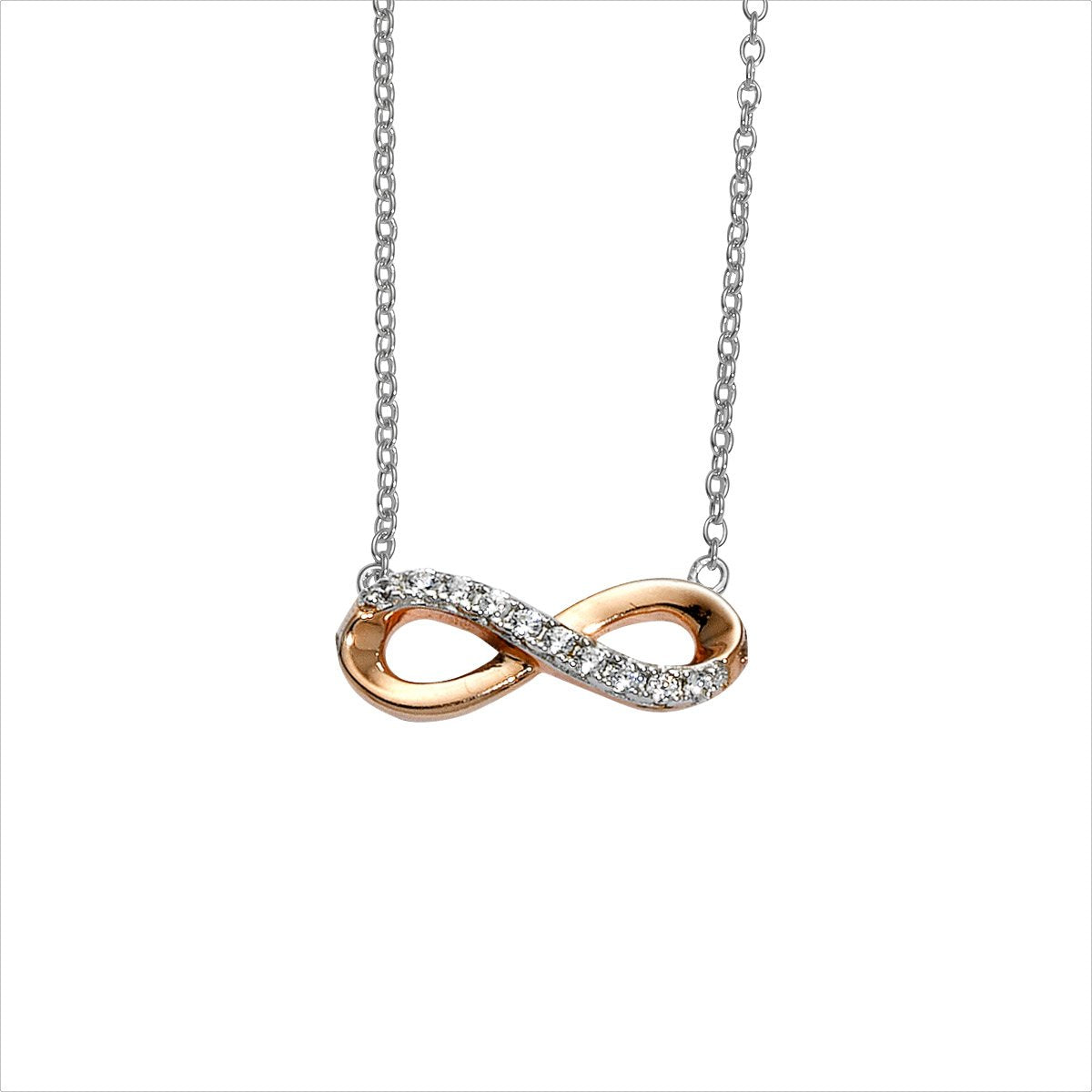Silbercollier Infinity rose