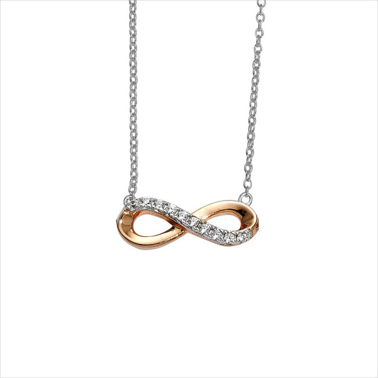 Silbercollier Infinity rose