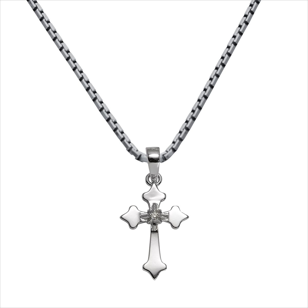 Silbercollier Kreuz - CRYSTAL UNTERBERGER