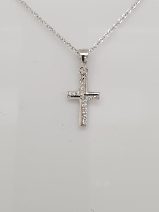 Silbercollier Kreuz - CRYSTAL UNTERBERGER