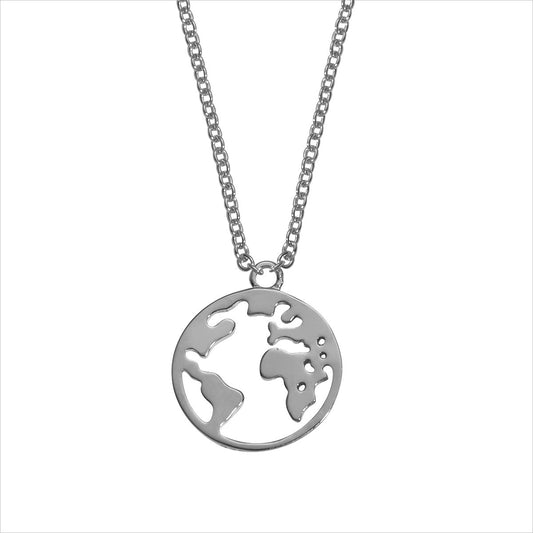 Silbercollier Weltkugel
