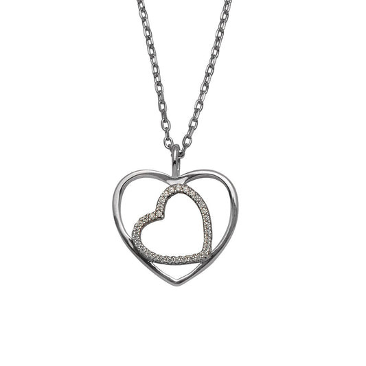 Silbercollier Herz