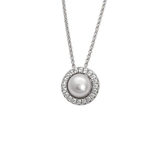 Silbercollier Perle