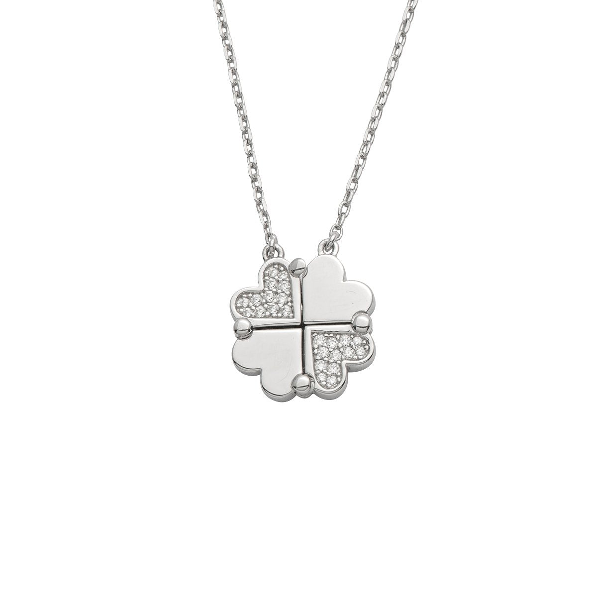 Silbercollier Kleeblatt silber