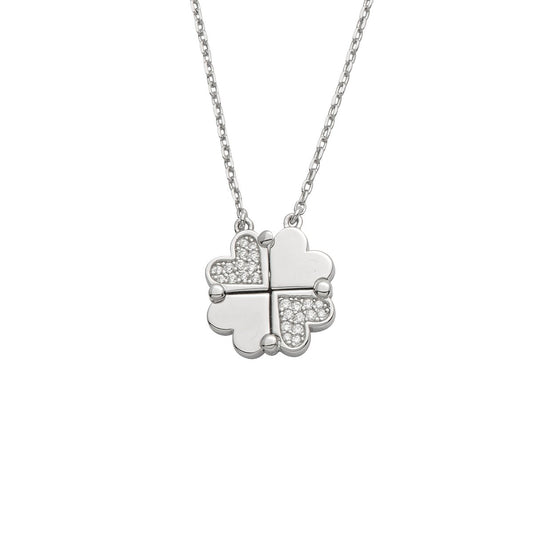 Silbercollier Kleeblatt silber