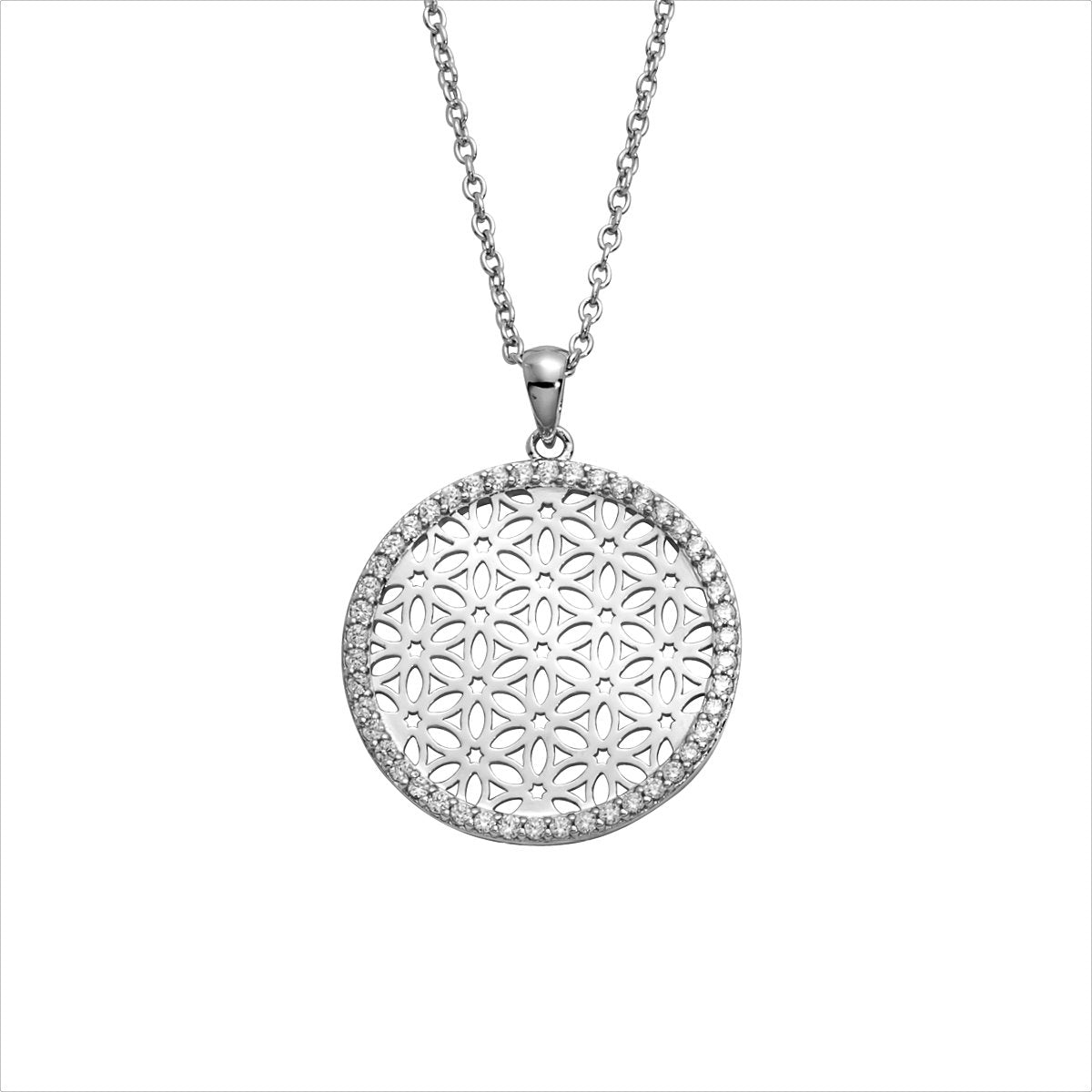 Silbercollier Blume des Lebens