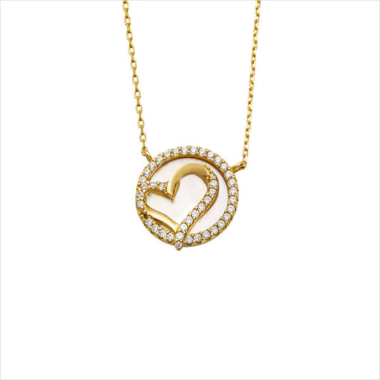 Silbercollier Herz gold