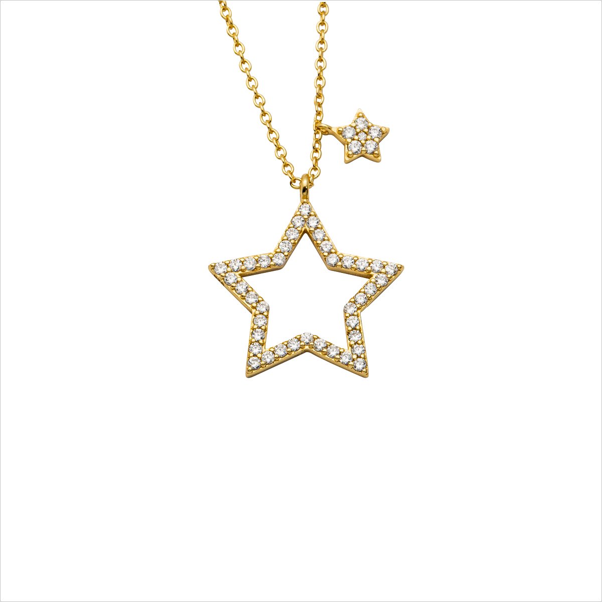 Silbercollier Stern gold