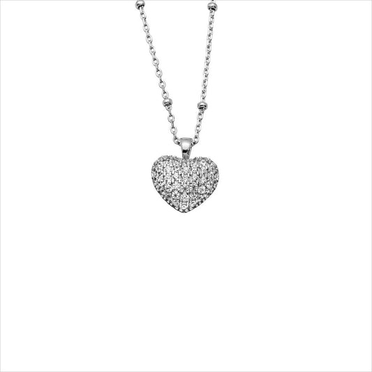 Silbercollier Herz