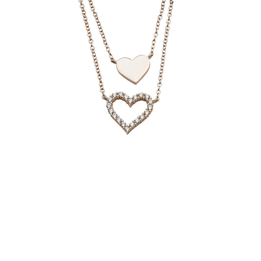 Auranto - Silbercollier Herz rosé - CRYSTAL UNTERBERGER