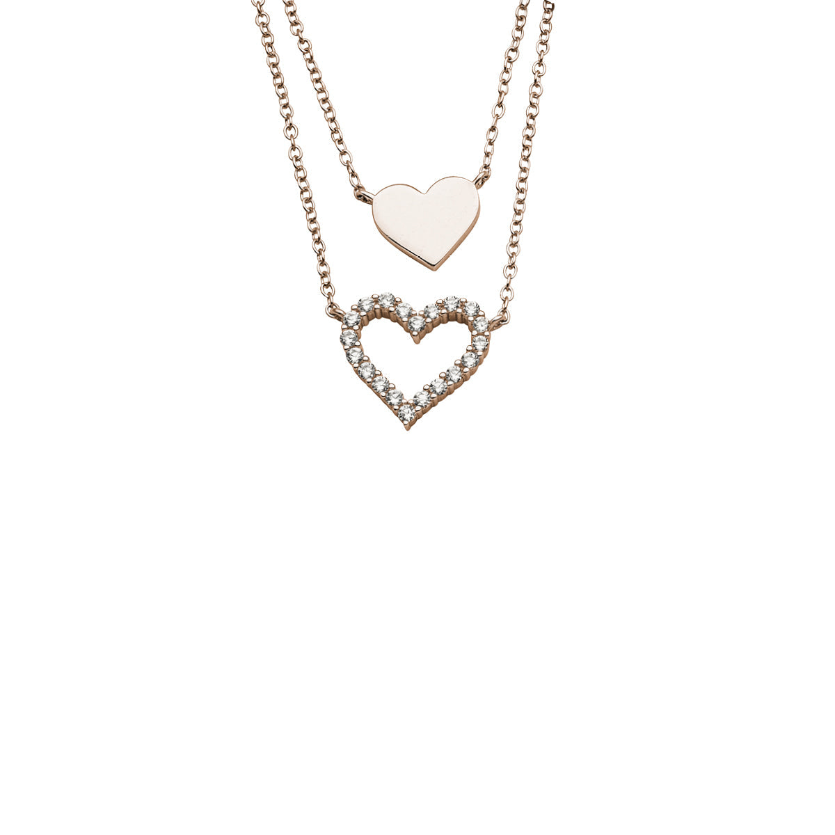 Auranto - Silbercollier Herz rosé - CRYSTAL UNTERBERGER