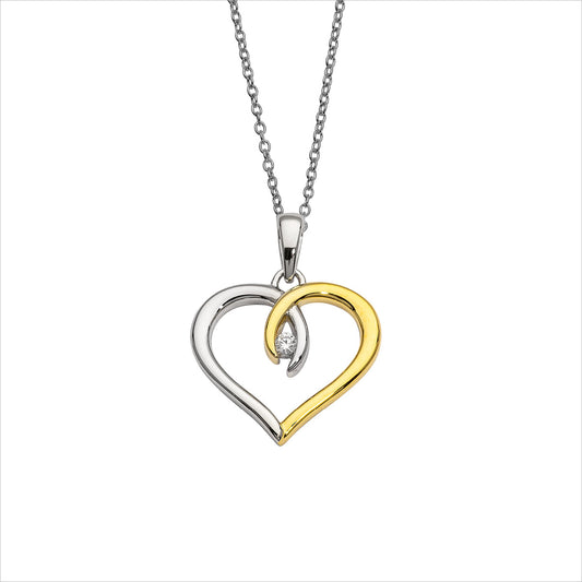 Auranto - Silbercollier Herz gold - CRYSTAL UNTERBERGER
