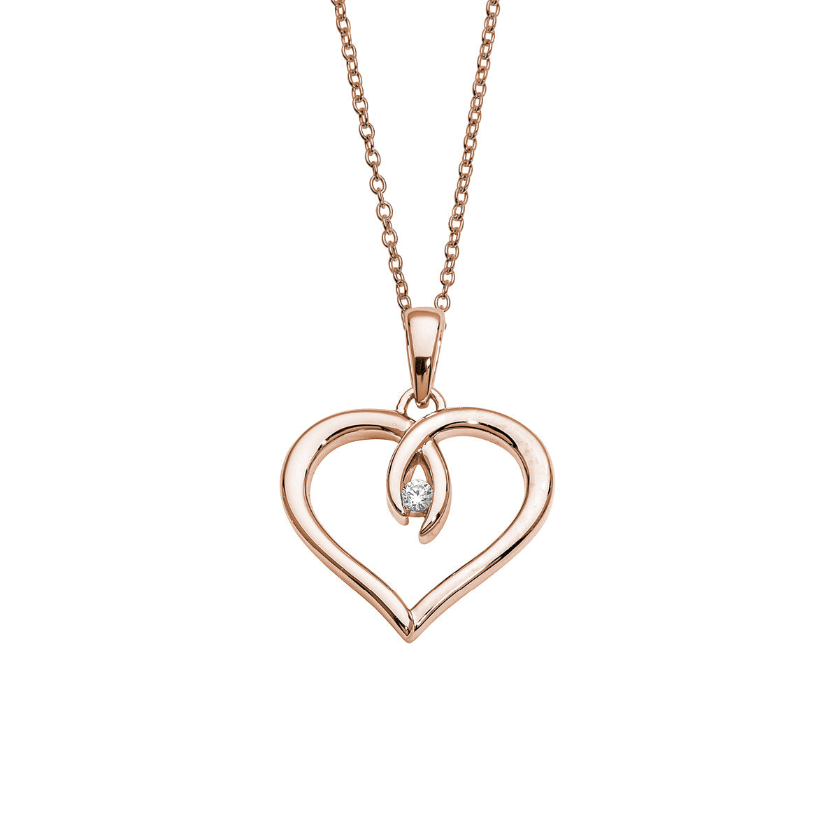 Auranto - Silbercollier Herz rosé - CRYSTAL UNTERBERGER