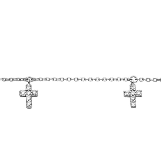 Silbercollier Kreuz - CRYSTAL UNTERBERGER