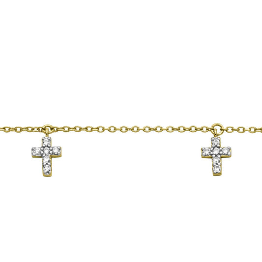 Silbercollier Kreuz gold - CRYSTAL UNTERBERGER