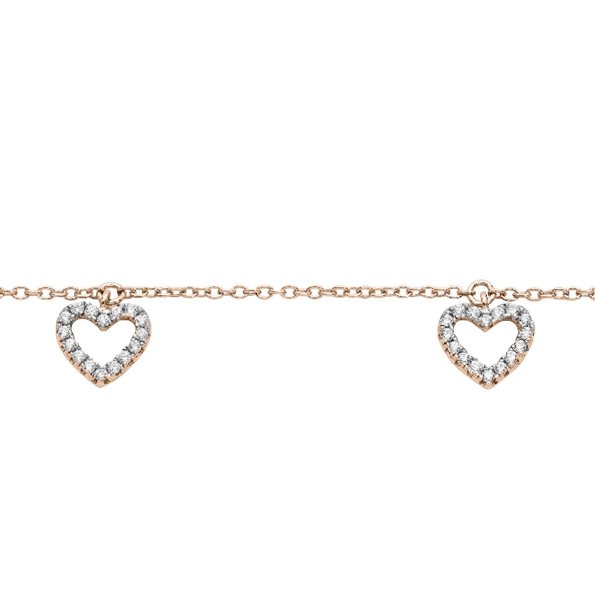 Silbercollier Herz rosé - CRYSTAL UNTERBERGER